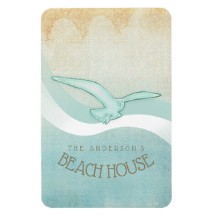 Beach House Seagull Aqua Blue ID623 Magnet