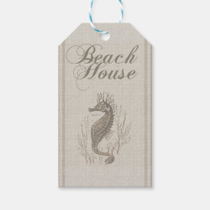 Beach House Seahorse Seashore Gift Tags