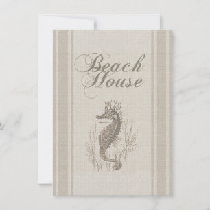 Beach House Seahorse Seashore Invitation
