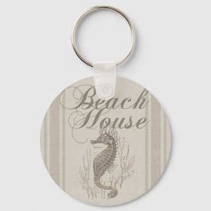 Beach House Seahorse Seashore Key Ring