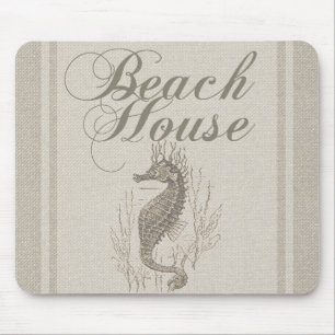 Beach House Seahorse Seashore Mouse Mat