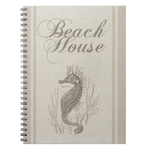Beach House Seahorse Seashore Notebook