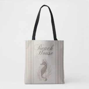 Beach House Seahorse Seashore Tote Bag