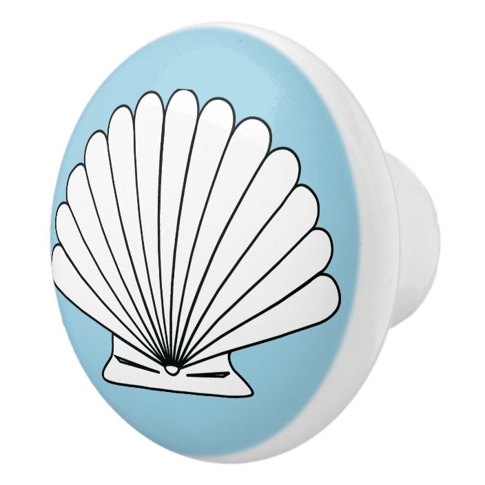 Beach House Seashell Turquoise Door Knob Zazzle.co.uk