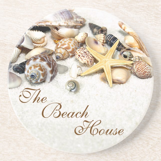 Beach House Seashells Coaster (Front)