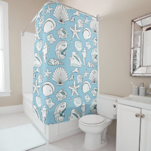 Beach House Shells Shower Curtain