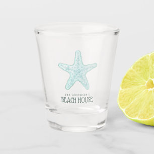 Beach House Starfish Aqua Blue ID623 Shot Glass