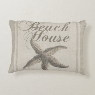 Beach House Starfish Seashore Decorative Cushion