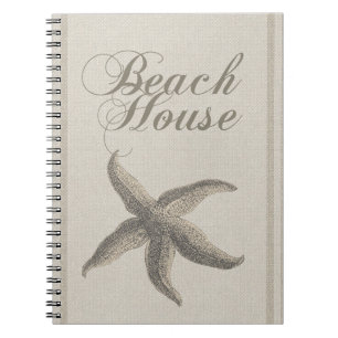 Beach House Starfish Seashore Notebook