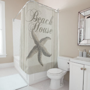 Beach House Starfish Seashore Shower Curtain