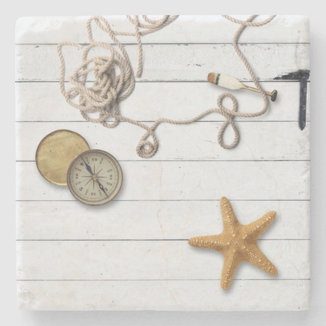 Beach house Stone Coaster (Front)