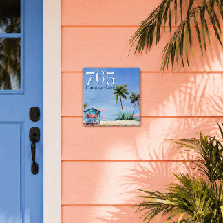 Beach House Street Number Name Coastal Tile