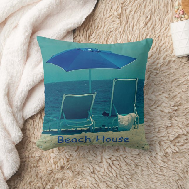Beach House Summer Blue Sea 4Marvin Cushion (Blanket)