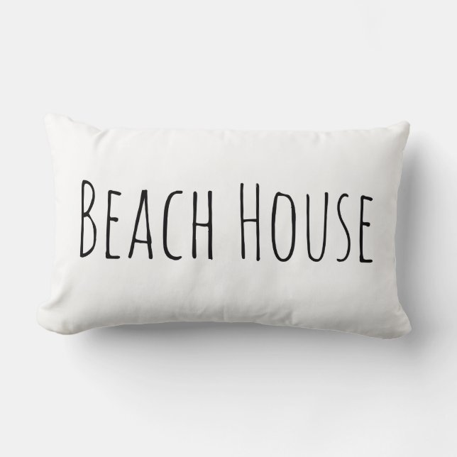 Beach House Throw Pillow - Rae Dunn Inspired (Front)