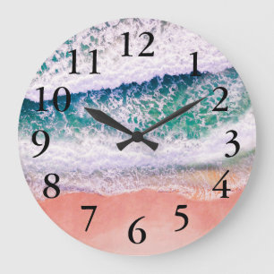 Beach House Tropical  Photo Personalised   Large Clock