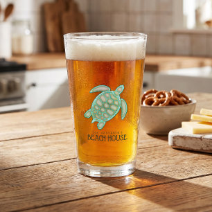 Beach House Turtle Aqua Blue ID623 Glass