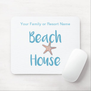 Beach House Typography Mouse Mat