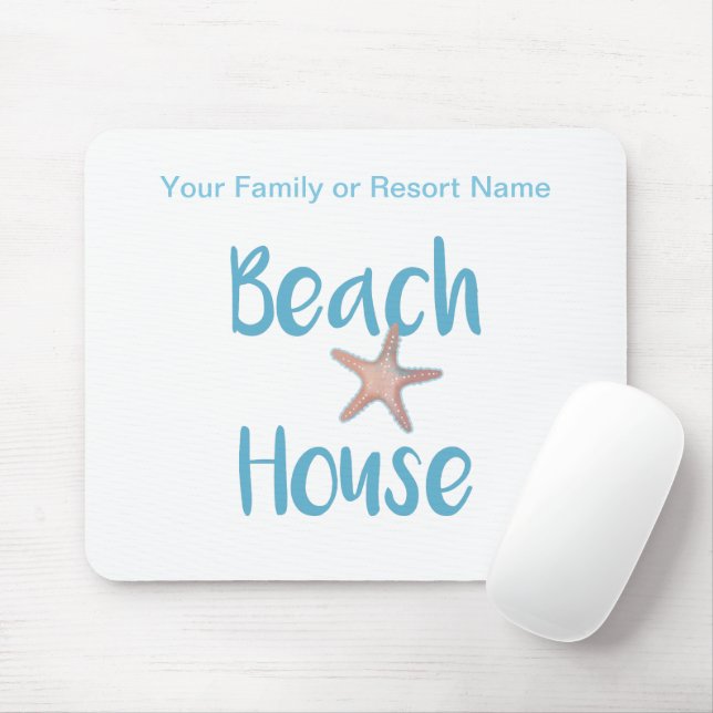 Beach House Typography Mouse Mat (With Mouse)