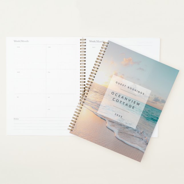 Beach House Vacation Photo Guest Bookings Planner (Display)