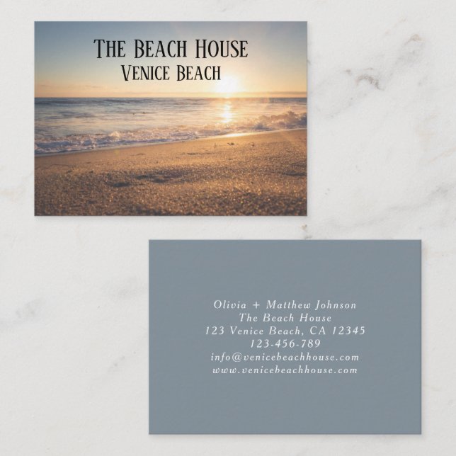 Beach House Vacation Rental Business Card (Front/Back)