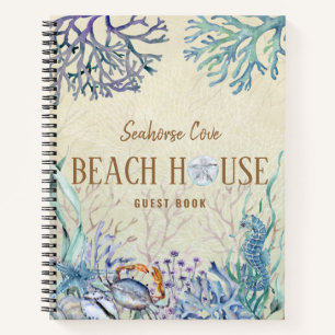 Beach House Vacation Rental Guest Book Notebook