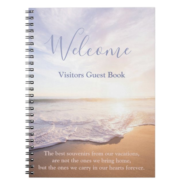 Beach House Vacation Rental Guestbook Notebook (Front)