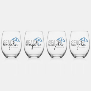 Beach House Vacation Rental - Stemless Wine Glass