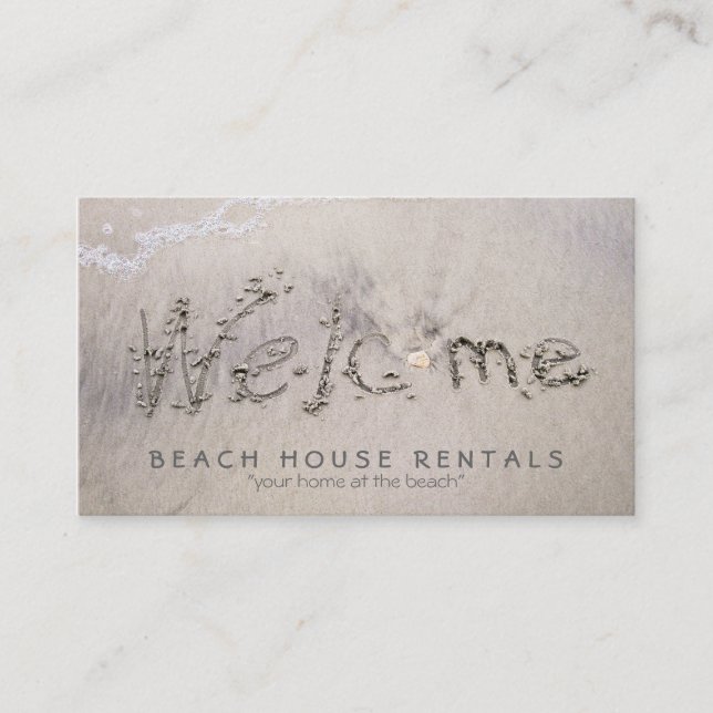Beach House Welcome Business Card (Front)