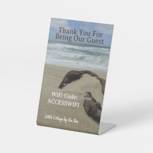 Beach House WiFi Access Code Coastal Home Pedestal Sign