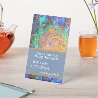 Beach House WiFi Access Code Vacation Home Pedestal Sign