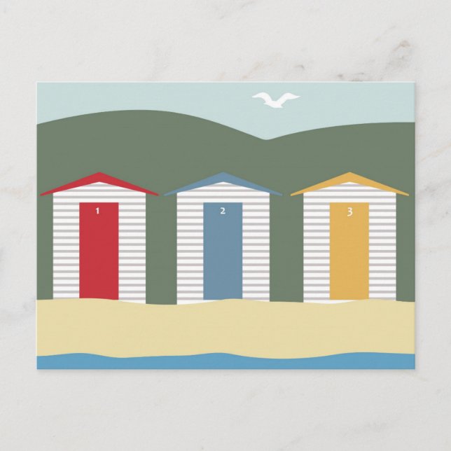 BEACH HOUSES ART POSTCARDS (Front)