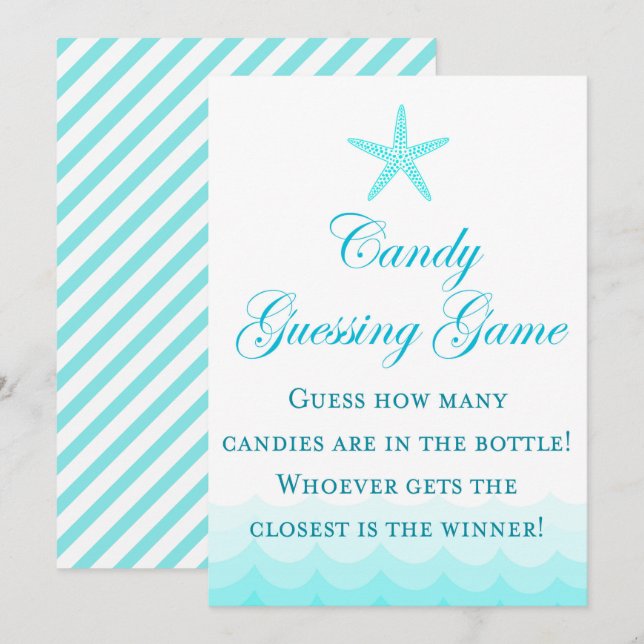 Beach How Many Candies 5x7" Sign Invitation (Front/Back)