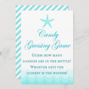 Beach How Many Candies 5x7" Sign Invitation