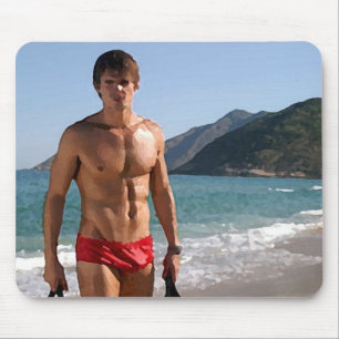 Beach Hunk Mouse Mat