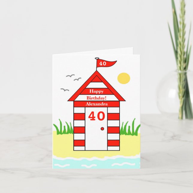 Beach Hut 40th Card (Front)