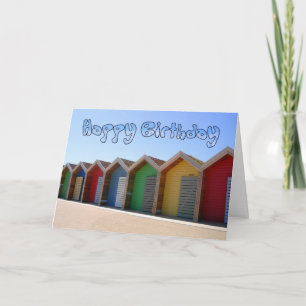 Beach Hut Birthday Card
