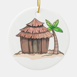 Beach Hut Ceramic Tree Decoration