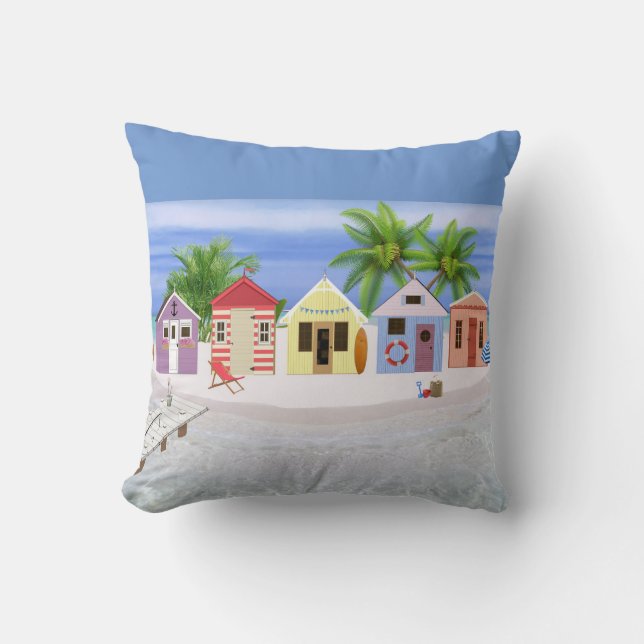 Beach Hut Cushion (Front)