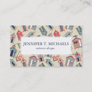Beach Hut Pattern Business Card