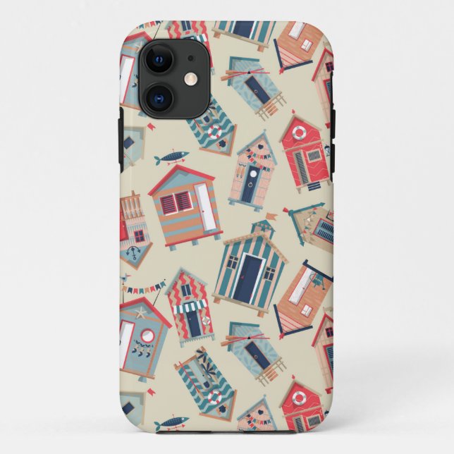 Beach Hut Pattern Case-Mate iPhone Case (Back)