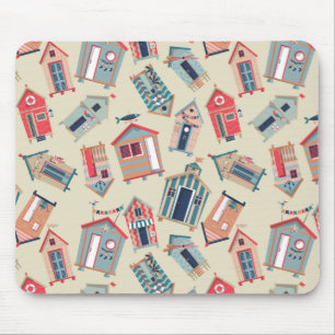 Beach Hut Pattern Mouse Mat