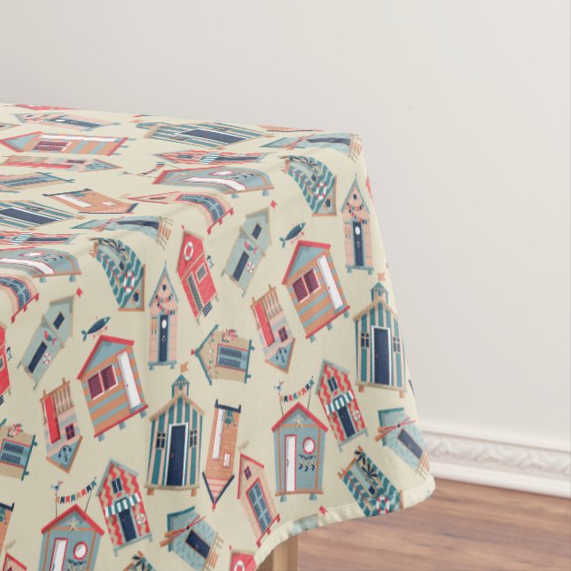 Beach Hut Pattern Tablecloth (In Situ)