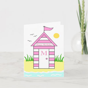 Beach Hut Pink Card