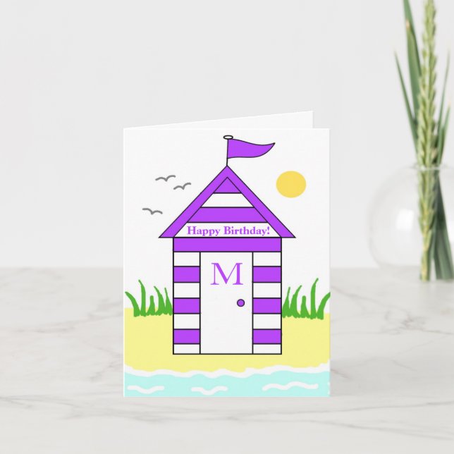 Beach Hut Purple Card (Front)