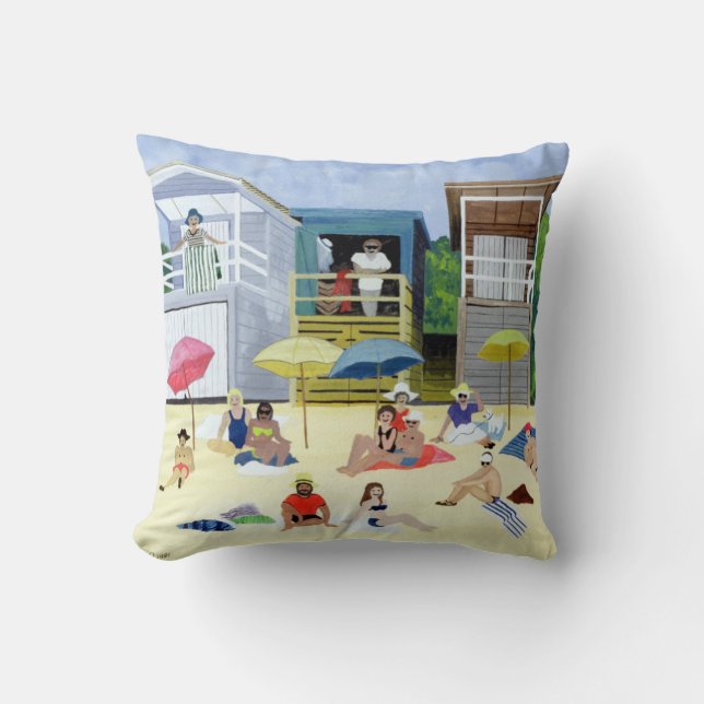 Beach Huts 1991 Cushion (Front)