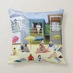 Beach Huts 1991 Cushion