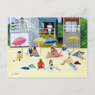 Beach Huts 1991 Postcard