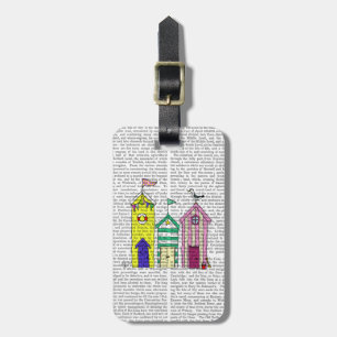 Beach Huts 1 Illustration Luggage Tag