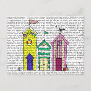 Beach Huts 1 Illustration Postcard