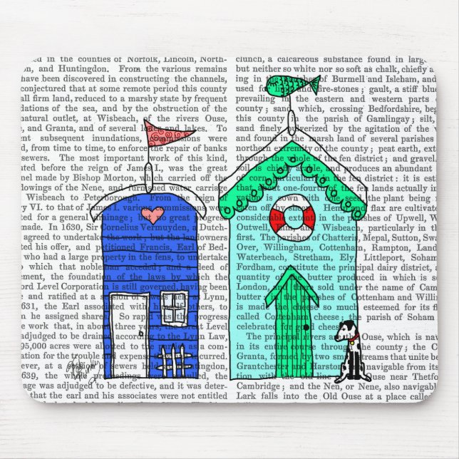 Beach Huts 2 Illustration Mouse Mat (Front)